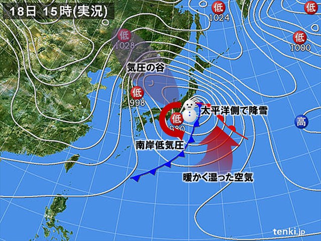 2016年1月18日の天気図